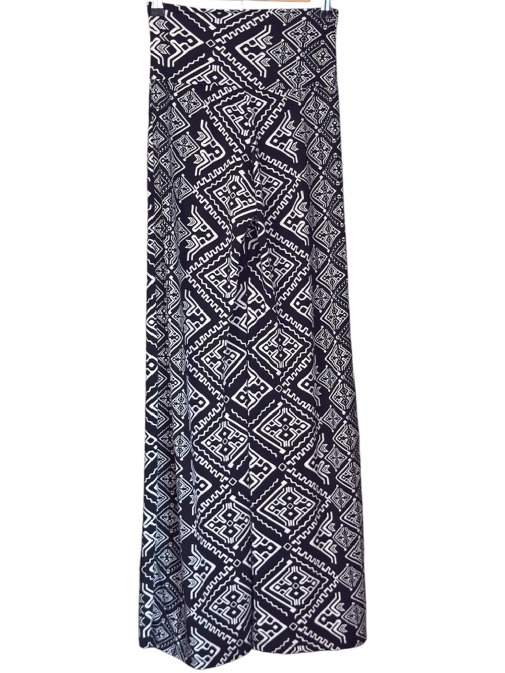 Bold & Beautiful black & white geometric wide legged palazzo pants Women’s S |ah